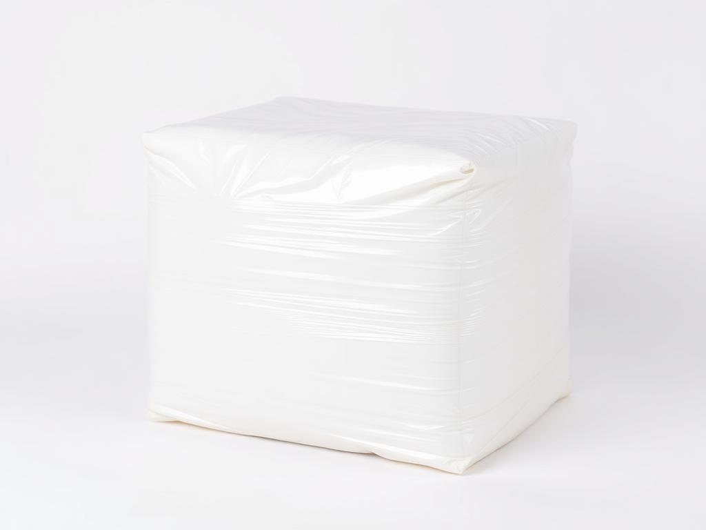 EPDM rubber bale wrapped in clear polyethylene film