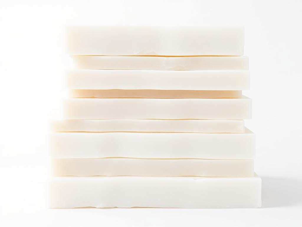 Semi refined paraffin wax slabs stacked